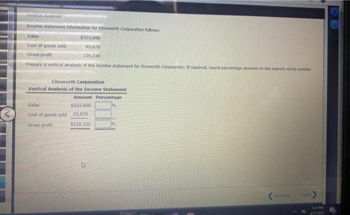  can you answer both questions Vertical Analysis Income statement information for