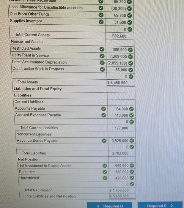 Weston Water Utility Fund: 1. Accrued expenses at July 1 were paid