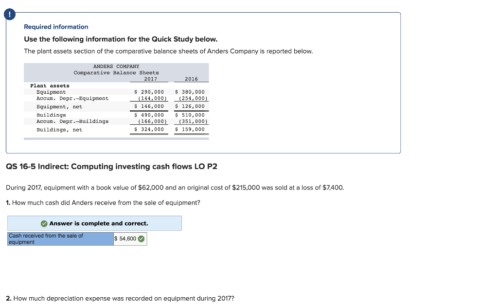  Required information Use the following information for the Quick Study below.