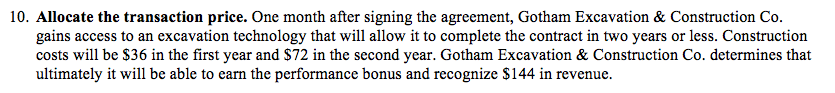following information for questions 7 through 11] Gotham Excavation & Construction Co.