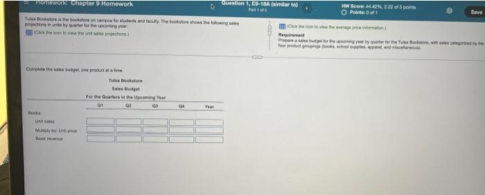  Homework Chapter 9 Homework Question 1, E9-18A (similar to Part 15