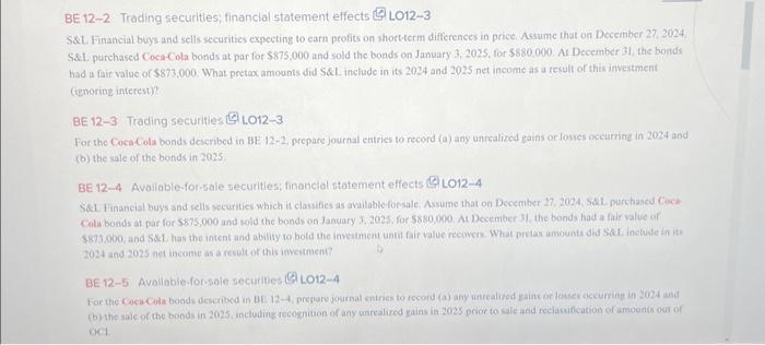 Please answer these questions. Im having trouble finding the differnece between BE12-2,3