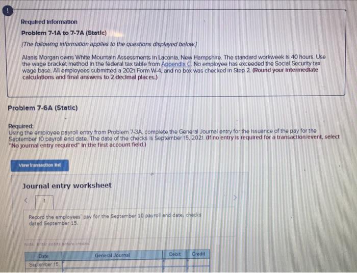 to (inpue ali veues at potheve numbers) Required information Problem 7.1A to