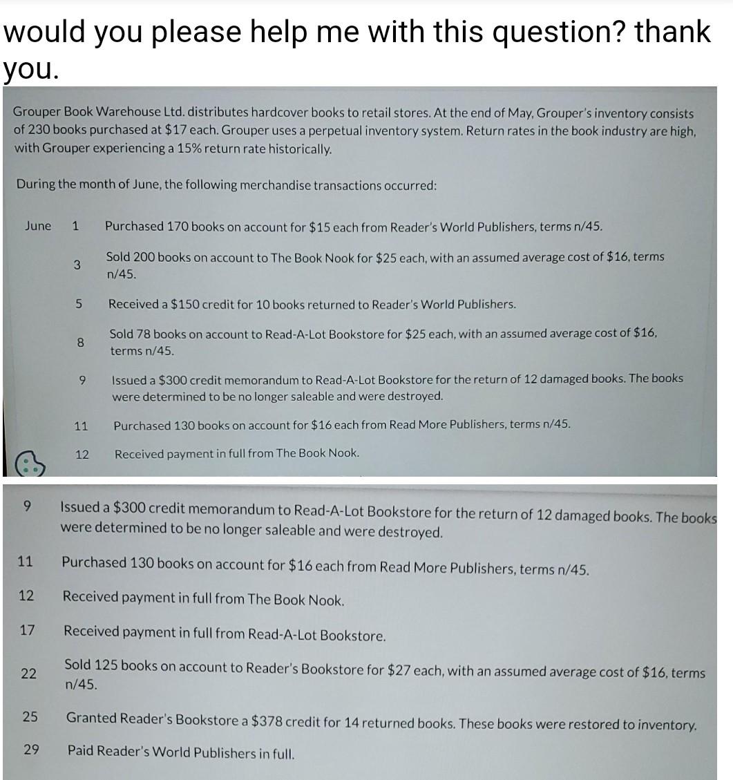  would you please help me with this question? thank you. Grouper