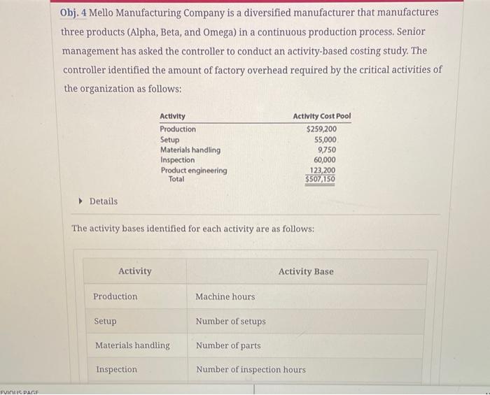 manufacturer that manufactures three products (Alpha, Beta, and Omega) in a continuous
