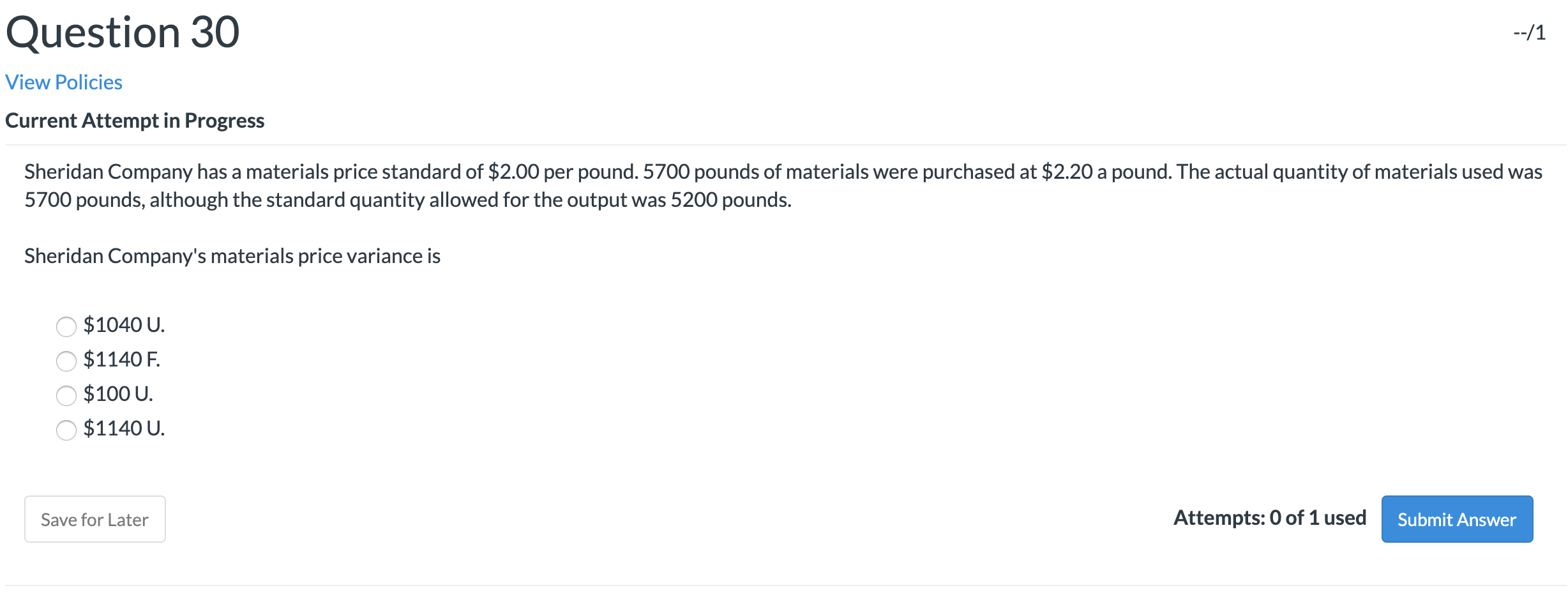 materials price variance is $3000 F and the materials quantity and labor