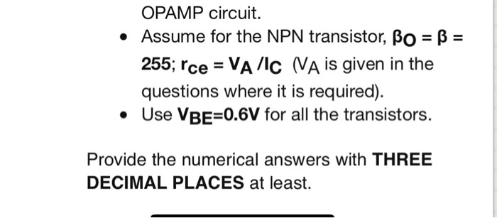 bias current in the differential amplifier to meet this specification. Hence calculate
