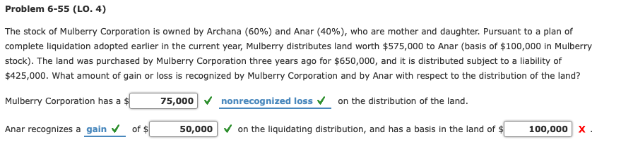 *All answers are correct except for the basis in the land