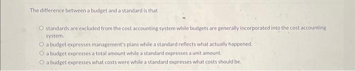 are excluded from the cost accounting system while budgets are generally incorporated