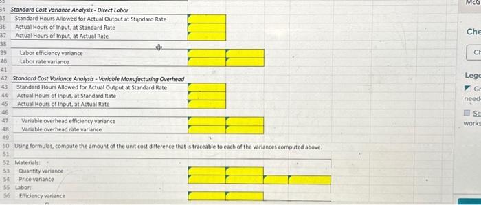 beginning or ending inventory of materials for the month Recuired: Usinc formulas,
