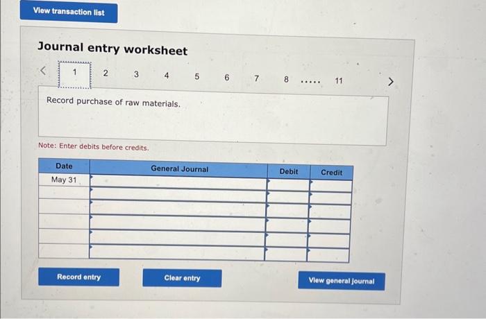 credits. Journal entry worksheet 1 56 7 11 Record the transfer of