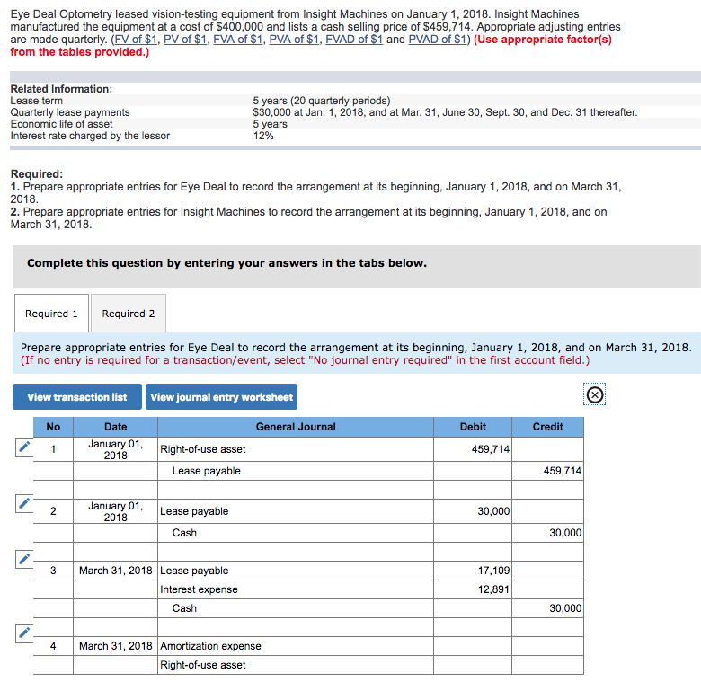  Please help with journal entry #4 for Requirement 2. Eye Deal