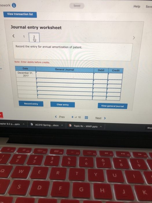 useful life of 10 years with no residual value. On December 31,