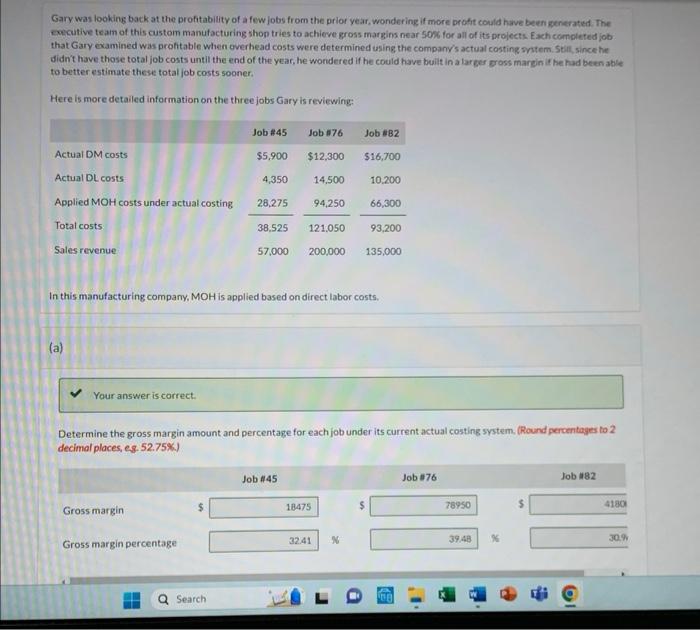 Please help me solve part C. Thank you! Gary was looking back
