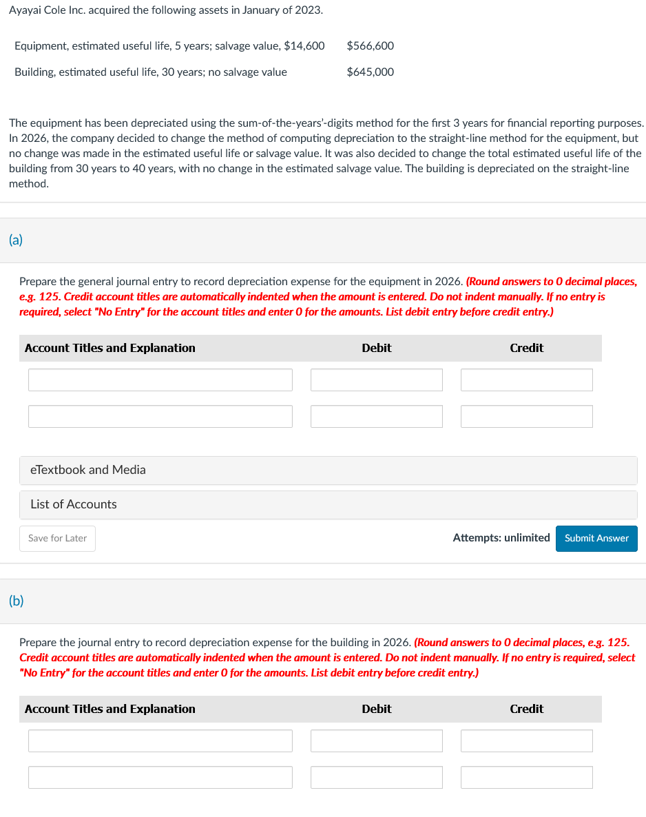 The equipment has been depreciated using the sum-of-the-years'-digits method for the