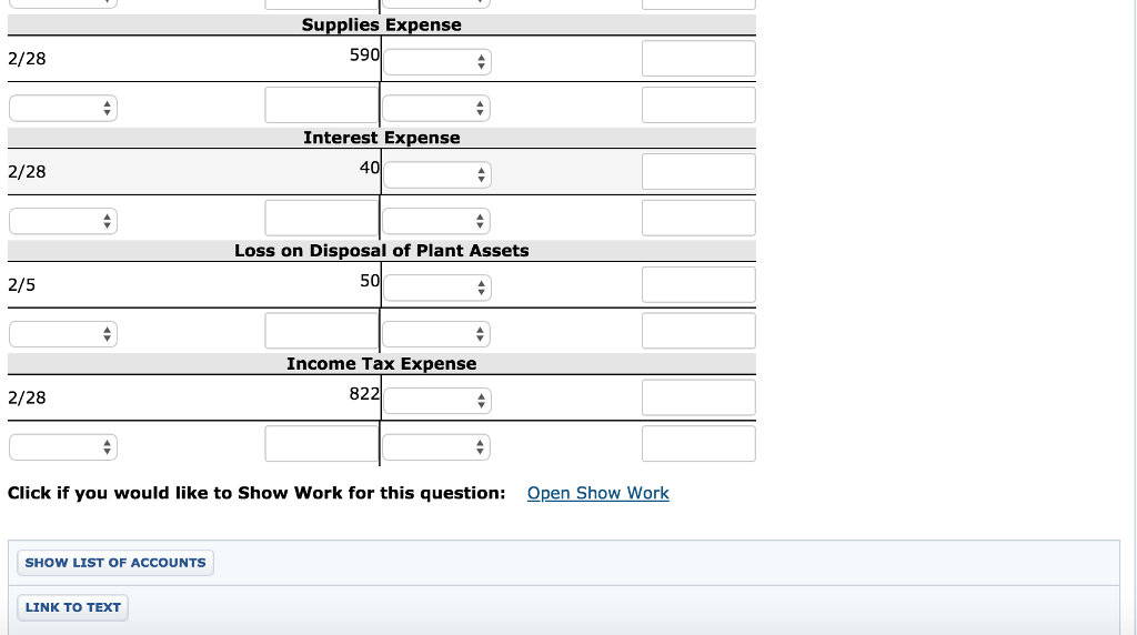 1 Paid $220 for February Internet and phone services 3 Purchased cleaning