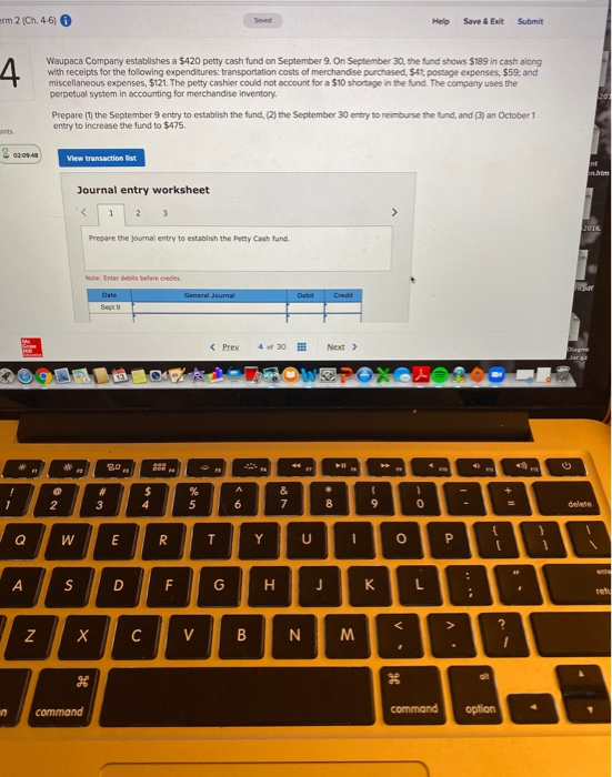  m 2 (Ch. 4-6) ( Help Save & Exit Submit Waupaca