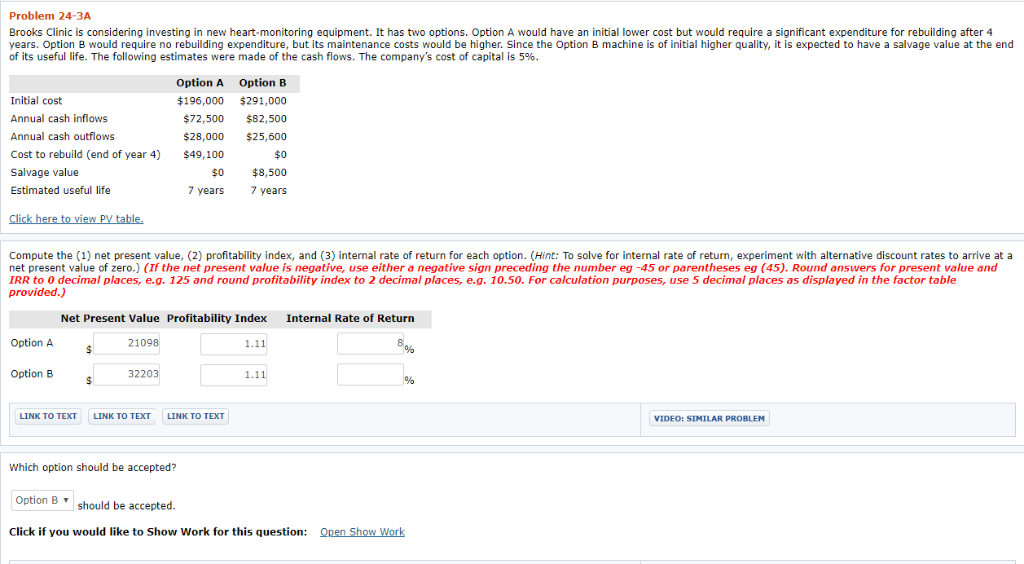 Please help and show steps thank you! Problem 24-3A Brooks Clinic is