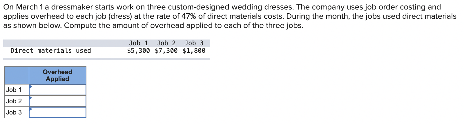  On March 1 a dressmaker starts work on three custom-designed wedding