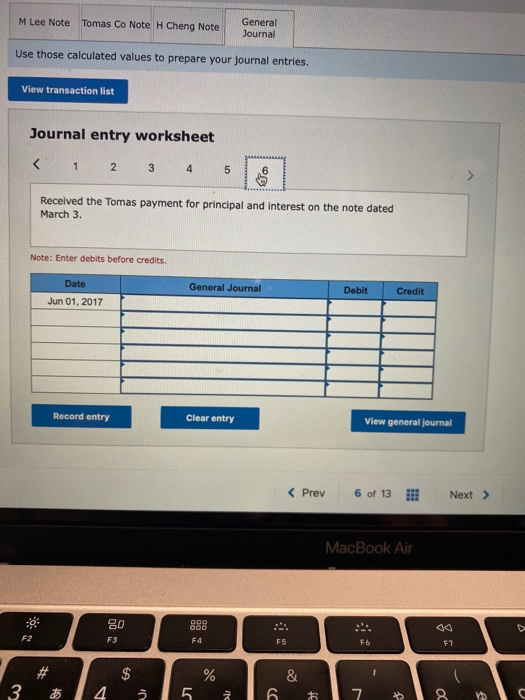 granting H. Cheng a time extension on his past-due account receivable. Apr.