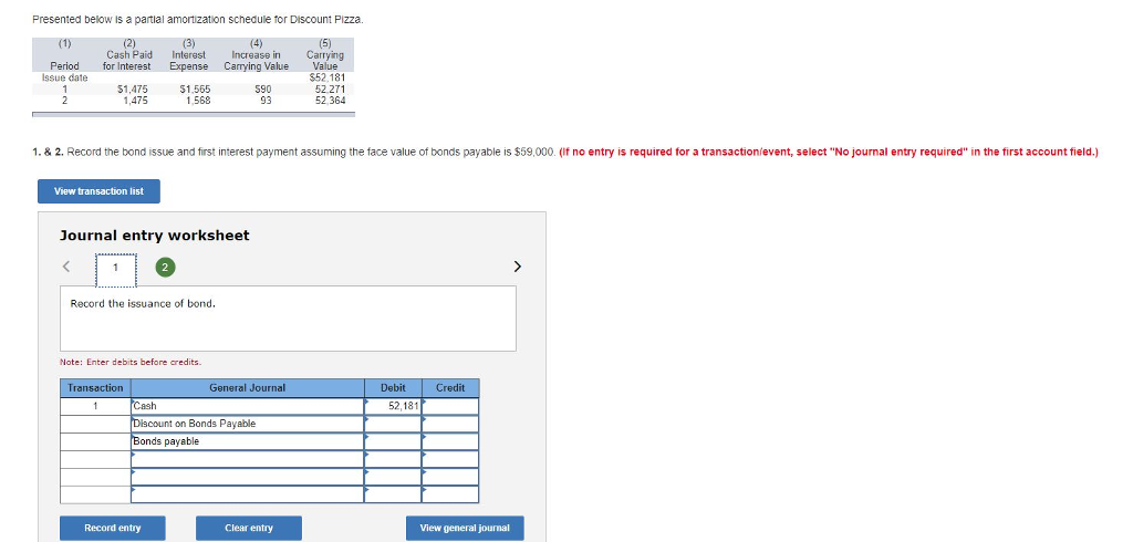  Presented below is a partial amortization scheduie for Discount Pizza. Cash