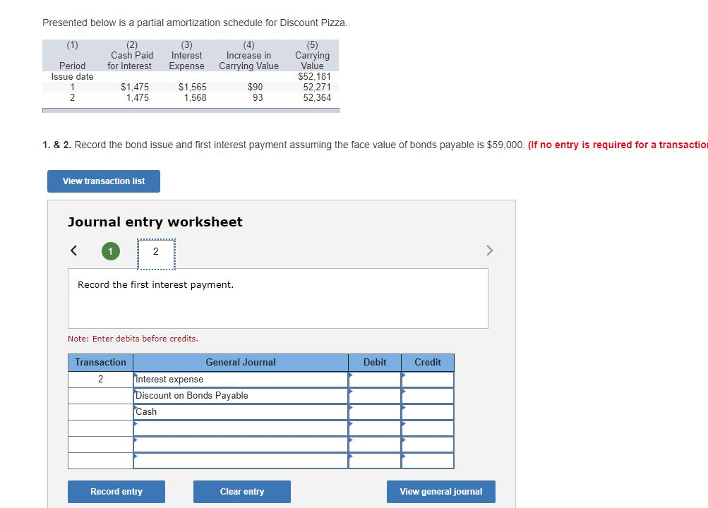 Paid Interest Increase in Carrying Period for Interest Expense Carrying Value Value