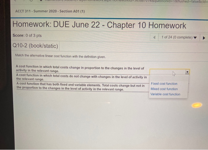 how to do this questionid Teflushed false Bicide ACCT 311 - Summer