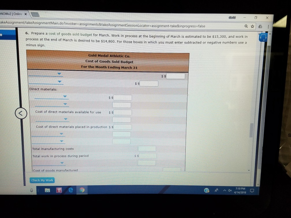 with each department is as follows: Blending Department Packina Department tion department