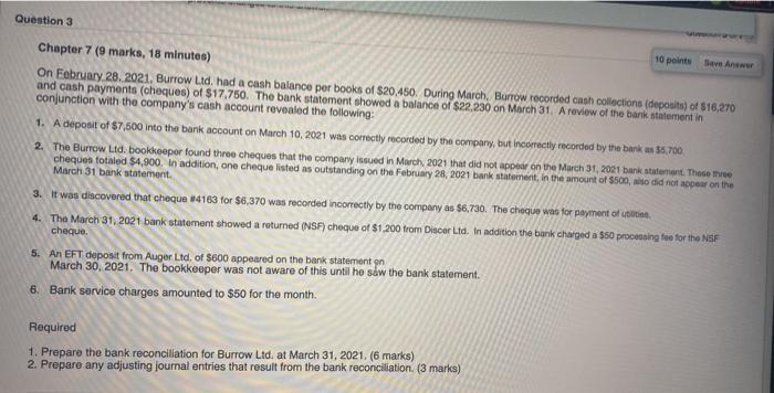  Accounting Questin ANSWER ASAP PLS Question 3 10 points Save Answer