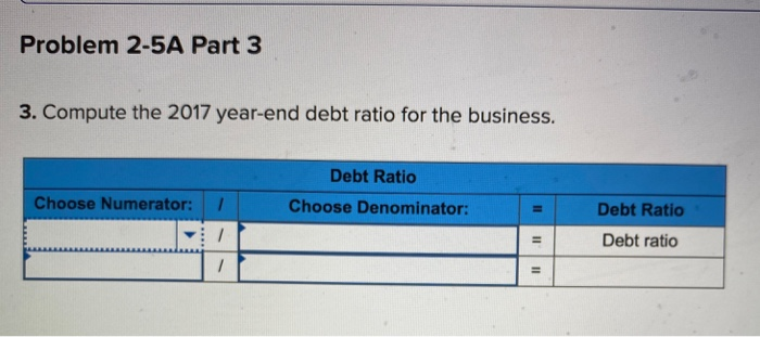 a balance sheet, and computing the debt ratio LO C2, A1, A2,