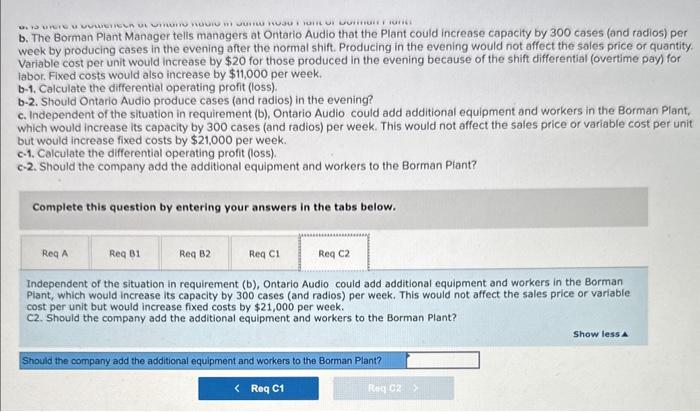 resulting kits to the company's Borman Plant. The case is manufactured at