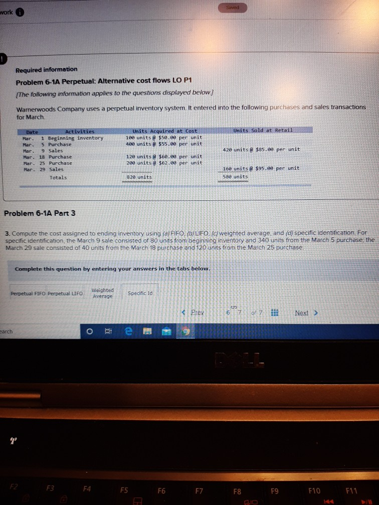 This is my question. Thank you, Vesna D. work Required information Problem