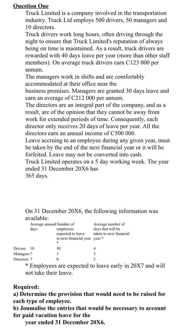  kindly solve it as soon as possible . Question One Truck