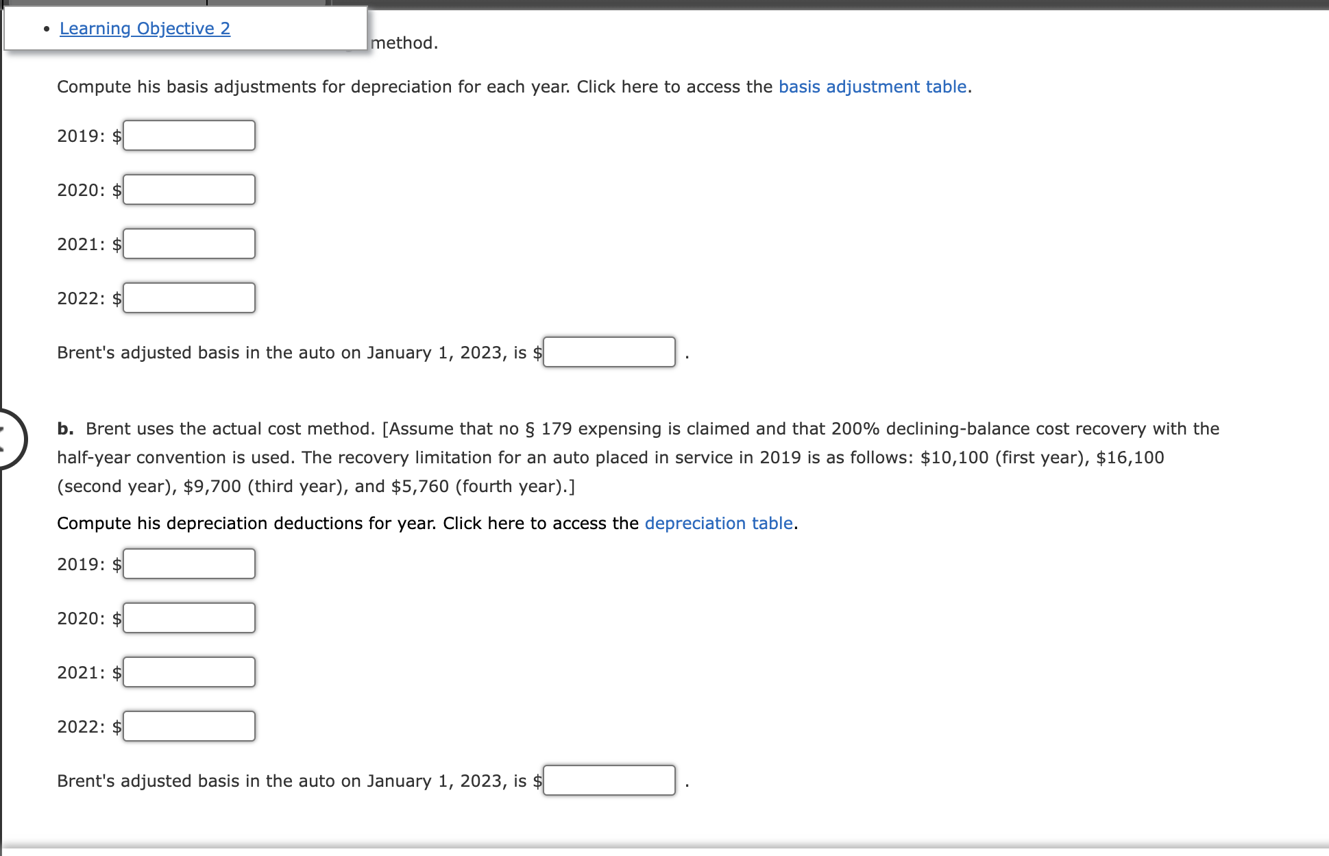 a new automobile for $40,000. He uses the car 88% for business
