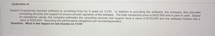  QUESTION 41 Seade in Engineering licensed software to oil-driling firms for