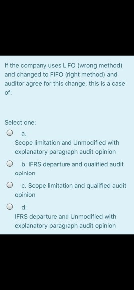 If the company uses LIFO (wrong method) and changed to FIFO
