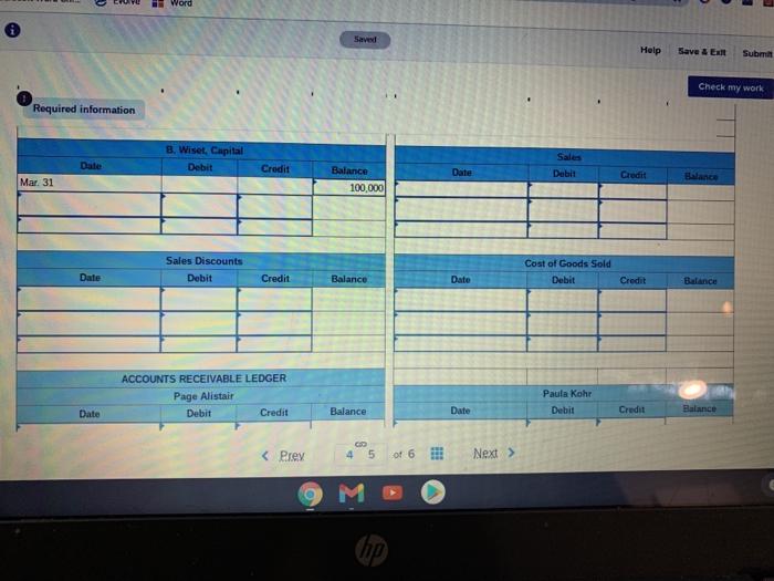 April of the current year (the terms of all its credit sales