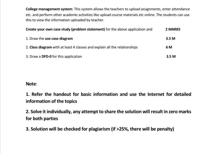 software engineering course College management system: This system allows the teachers to