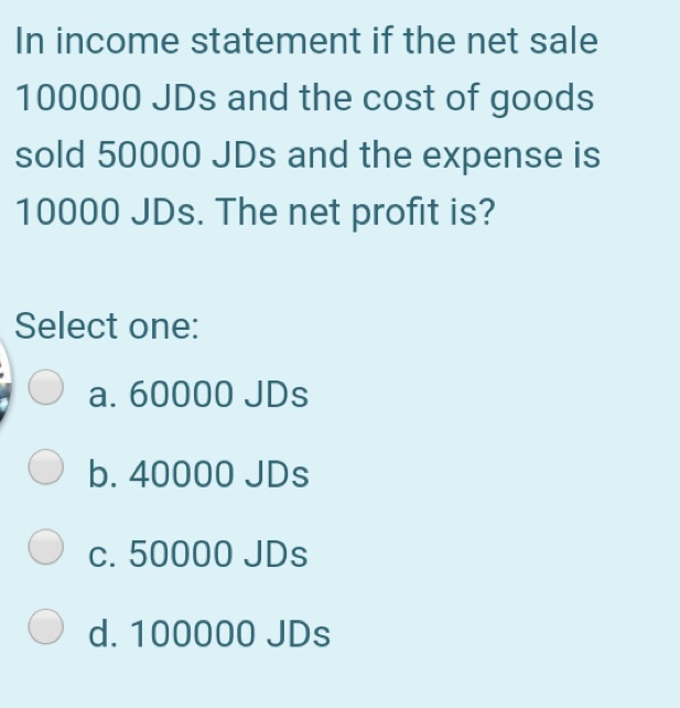 price JDs 10000; Trade discount JDs 100; Tax's JDs 300; Freight JDs
