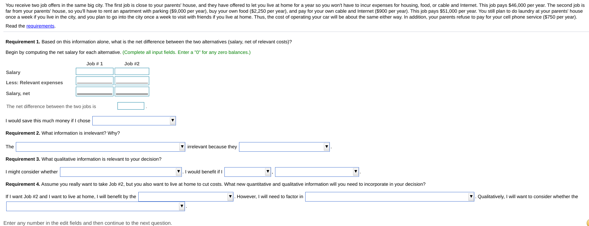 please help, will rate! :) You receive two job offers in the