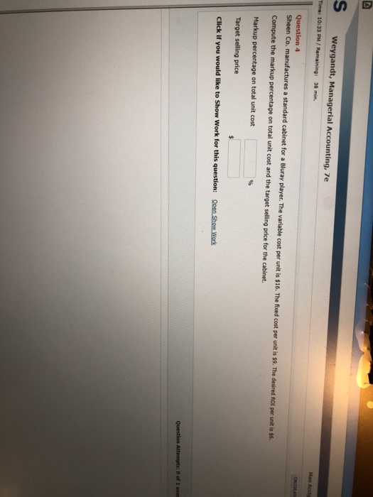  a standard cabinet for a Bluray player. The variable cost per