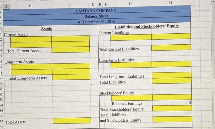 Preparing a classified balance sheet - Excel FILE HOME INSERT PAGE LAYOUT