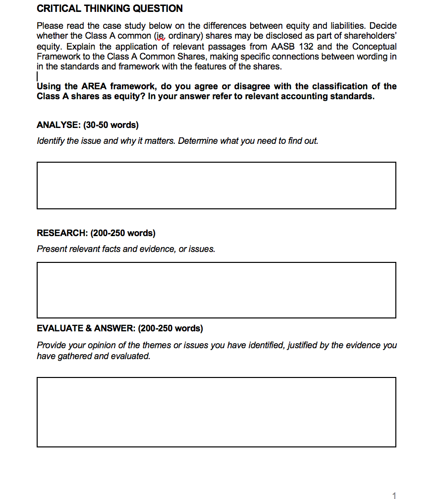 Pls need help with everything CRITICAL THINKING QUESTION Please read the case