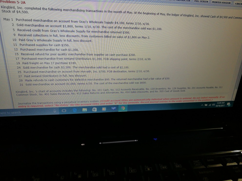  Problem 5-2A TROC IOR FULL SCREEN PRINTER VERSION BACK Kingbird, Inc.