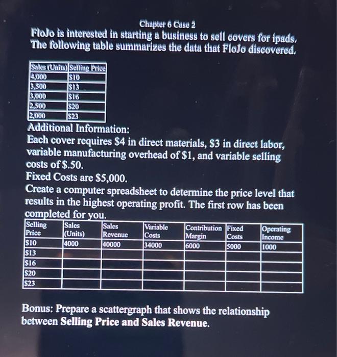 chapter 6 case 2 Chapter 6 Case 2 FloJo is interested in