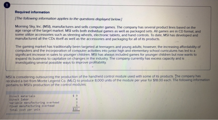  production Required: 1. Compute the difference in cost between making and
