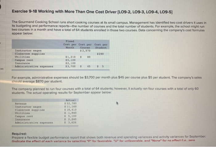  Exercise 9-18 Working with More Than One Cost Driver (L09-2, LO9-3,