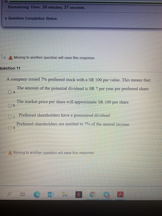  Remaining Time: 26 minutes, 37 seconds. Question Completion Status: L> Moving