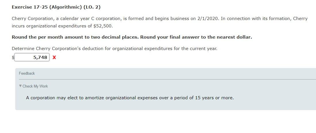  Exercise 17-25 (Algorithmic) (LO. 2) Cherry Corporation, a calendar year C