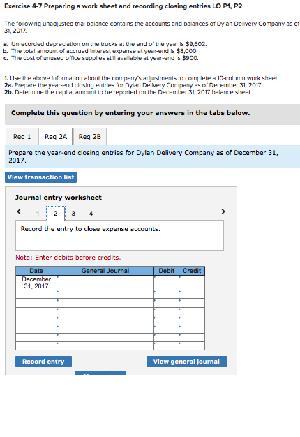 the trucks at the end of the year is $9,602. b. The
